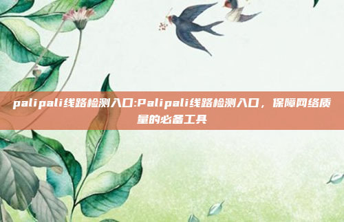 palipali线路检测入口:Palipali线路检测入口，保障网络质量的必备工具