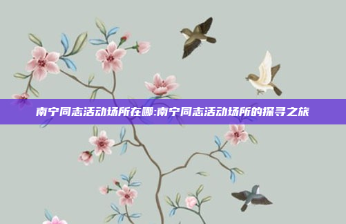 南宁同志活动场所在哪:南宁同志活动场所的探寻之旅