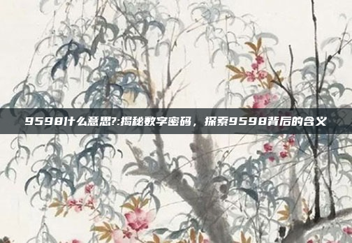 9598什么意思?:揭秘数字密码，探索9598背后的含义