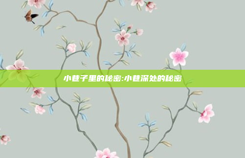 小巷子里的秘密:小巷深处的秘密