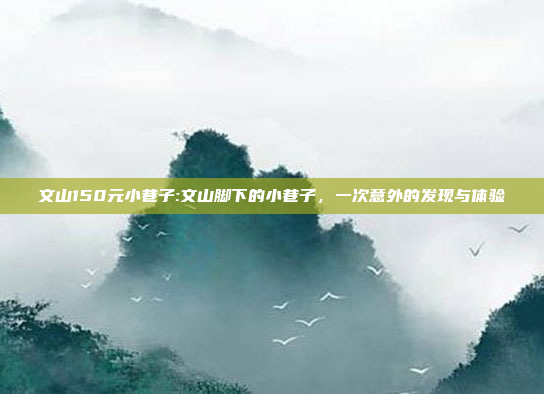 文山150元小巷子:文山脚下的小巷子，一次意外的发现与体验