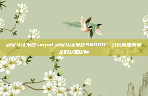 蒲宗认证报告sngod:蒲宗认证报告SNGOD，引领质量与安全的双重保障