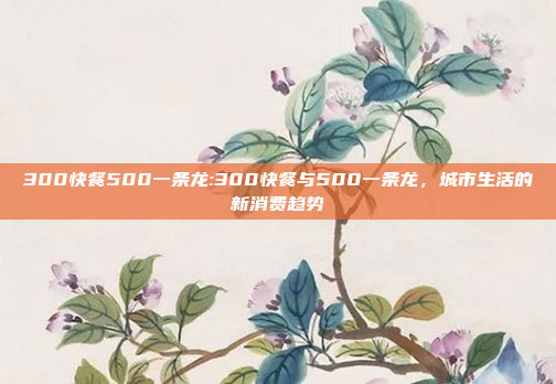 300快餐500一条龙:300快餐与500一条龙，城市生活的新消费趋势