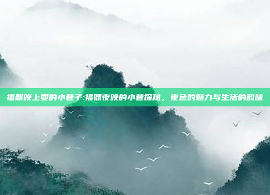 福鼎晚上耍的小巷子:福鼎夜晚的小巷探秘，夜色的魅力与生活的韵味